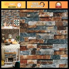 Faux Stone Peel and Stick Wallpaper - Self-Adhesive Brick Contact Paper 17.5" x