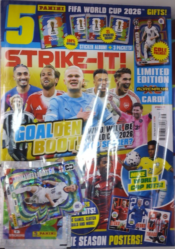 Strike-It magazine #156 2026 + World Cup sticker packs & Ltd Ed Cole Palmer card