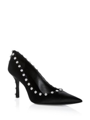 ALEXANDER WANG Womens Black Crystal Delphine 85 Stiletto Pumps Shoes 36.5