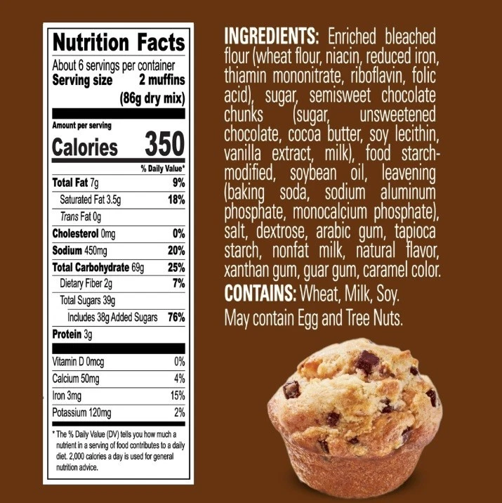 Trozos de chocolate Krusteaz mezcla de magdalenas trozos de chocolate reales caja de 18,25 oz - paquete de 4 Foto 2 de 2