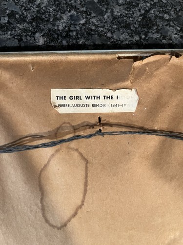 Stampa a colori vintage anni 70 incorniciata Pierre-Auguste Renoir La ragazza con il cerchio - Foto 4 di 5