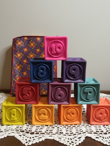 B. Toys Baby Soft Silicon Stacking Blocks Numbers 1-10 Animals Matching Dots