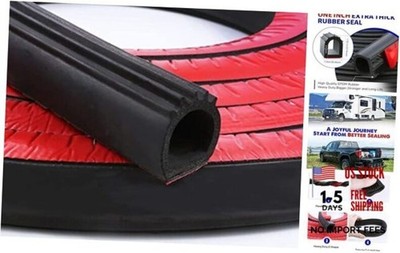 D-Shape Door Rubber Seal Strip 1'' RV Slide Out Seal Self-Adhesive EPDM 6 Feet