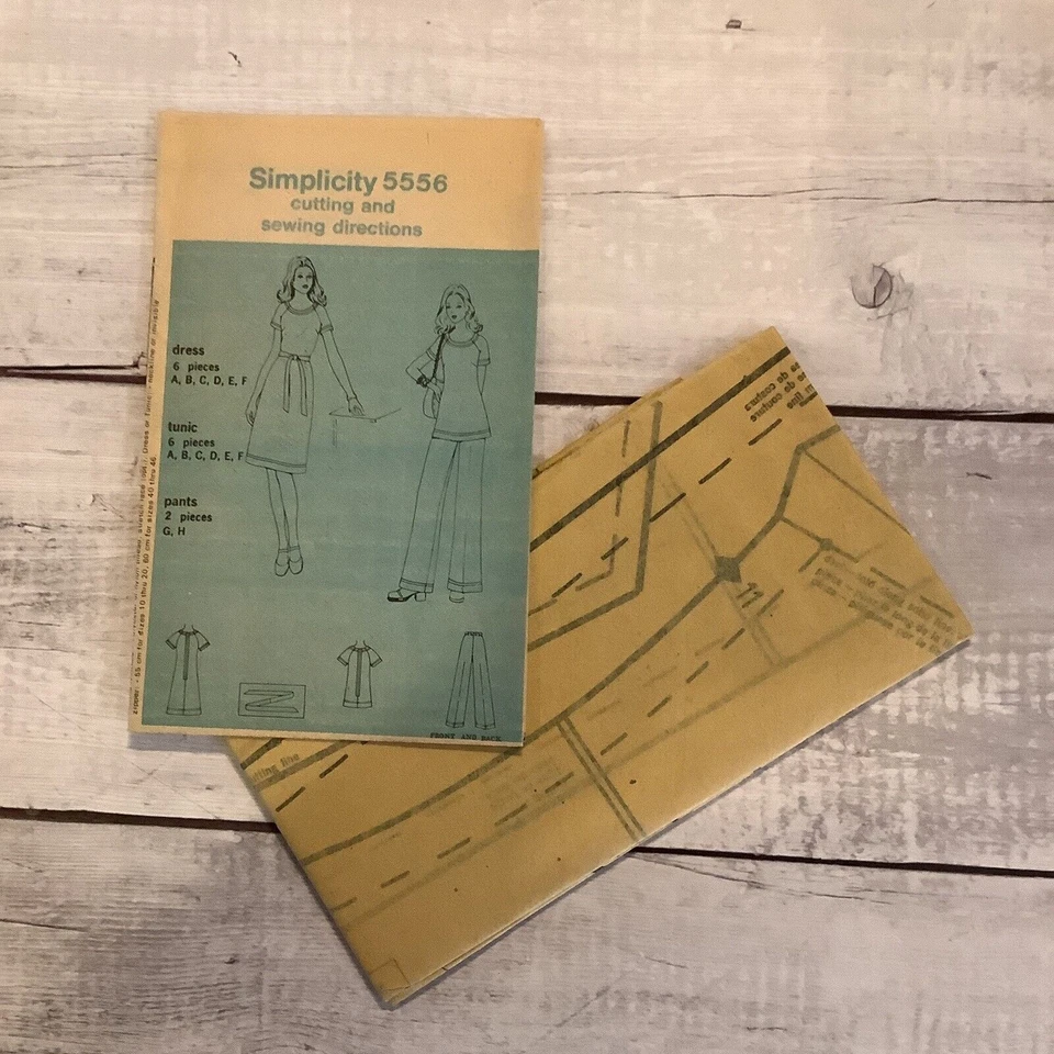 Simplicity 5556 Sewing Pattern Dress Tunic Top Wide Leg Pants Misses Sz 12 UNCUT - Image 4 of 4