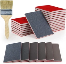 20Pcs 180-3000 Grit Sanding Sponge Set Ultra Fine Sanding Sponge Pads with Brush