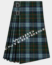Scottish Handmade Traditional Leinster Green Tartan 8 Yard kilt For Men's