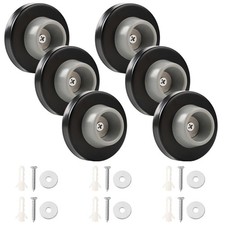6 PCS Black Concave Wall Door Bumper Stop Rubber Mount Round Protector Shield