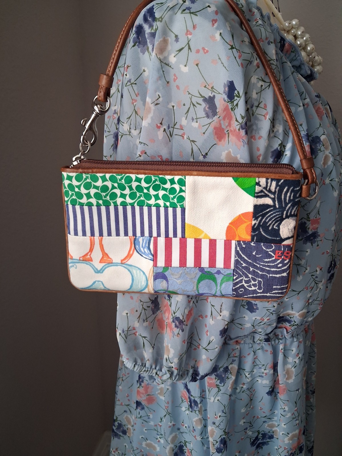 Coach Multicolor Patchwork Wristlet  W Leather Pa… - image 2