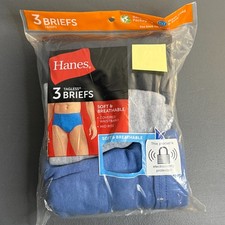Hanes Tagless Briefs Medium 32-34 Men New 3 Pack Soft Breathable