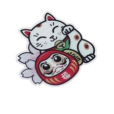 1PCS Lucky Cat Car Stickers Auto Window Whole Body Motorcycle Vinyl Decals 12cm