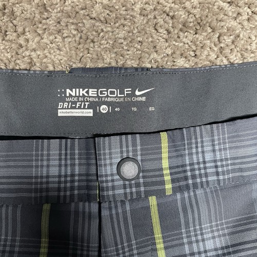 Nike Golf Mens Size 40 Plaid Shorts Pockets Athletic Board Bermuda Preppy Gray - Picture 3 of 7