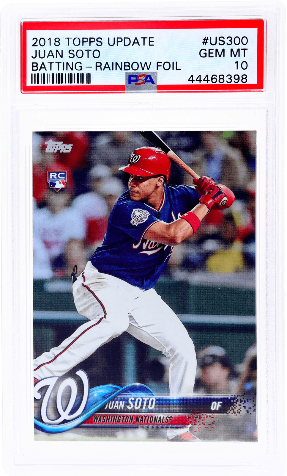 2018 Topps Update Juan Soto Rainbow Foil #US300 PSA 10 Rookie RC