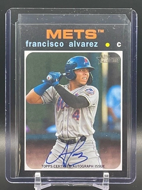 2023 Topps Heritage Minor League FRANCISCO ALVAREZ Real One Rookie RC Auto Mets - Image 3 of 3