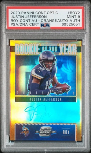 2020 Contenders Optic Justin Jefferson Rookie Of The Year Orange Auto #ROY2 /50