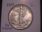 1934 WALKING LIBERTY HALF ORIGINAL GEM BU NICE BETTER DATE PQ LOOK SHIPS FREE