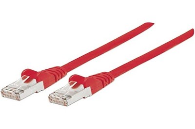 Intellinet Network Patch Cable, Cat7 Cable/Cat6A Plugs, 1.5m, Red, Copper, S/FTP