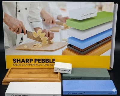 Sharp Pebble Knife Sharpening Stones Kit -Grits 400/1000/6000