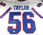 Lawrence Taylor / Autographed New York Giants White Custom Football Jersey / JSA