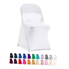 Stretch Spandex Folding Chair Cover for Wedding Party Dining 12PCS White