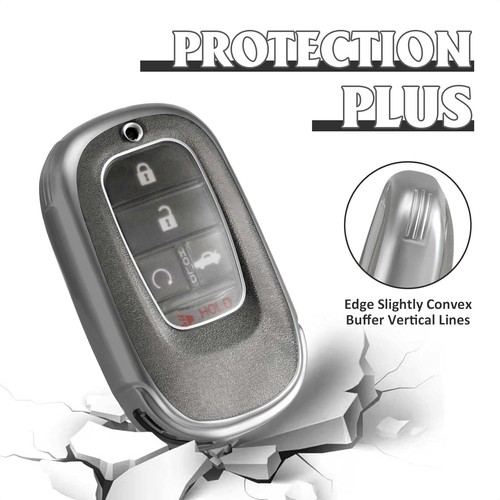 Soft TPU Car Key Shell Case Protector Compatible with Transparent--Matte - Picture 4 of 7