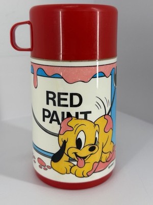 Disney Aladdin 8oz Red Thermos Baby Pluto W/Red Paint
