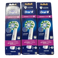 Oral-B Cross Action X Genuine Electric Toothbrush Replacement Brush Heads - 9ct