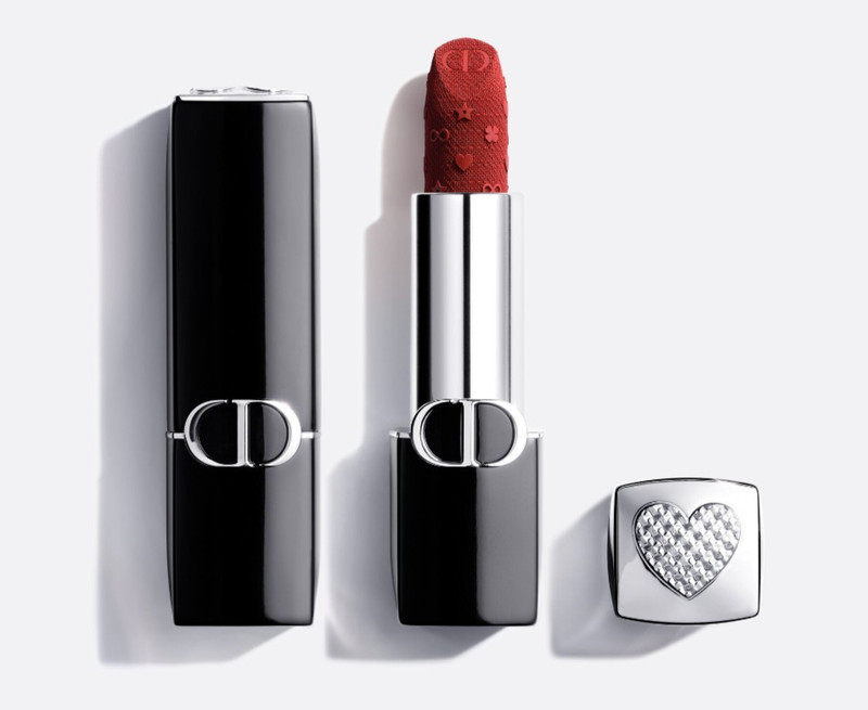 DIOR ROUGE Lipstick Limited Edition Lucky Symbols 802 Red Passion Full Size NIB