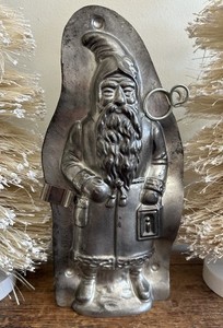 Wonderful Laurosch Father Christmas with Lantern Santa Antique Chocolate Mold 8”