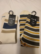 Stance Men's Casual Crew Multi- Color Socks 2- Pack Size Large.
