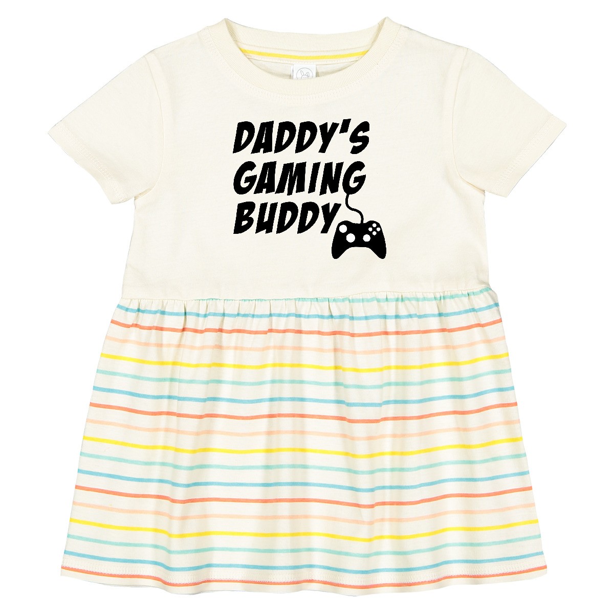 Inktastic Daddy's Gaming Buddy With Controller Infant Dress Pop Culture Gamer My