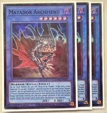 Yugioh! 3x Matador Archfiend MZMU-EN022 Super Rare 1st Ed NM
