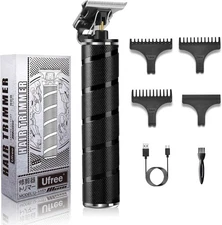 Ufree Mens Beard Trimmer, Zero Gapped T Blade Liners, Cordless Hair B-black 