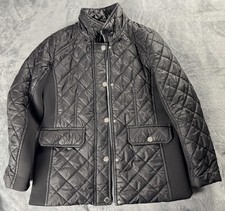 London Fog Women's Black Water Resistant Quilted Jacket Size Medium