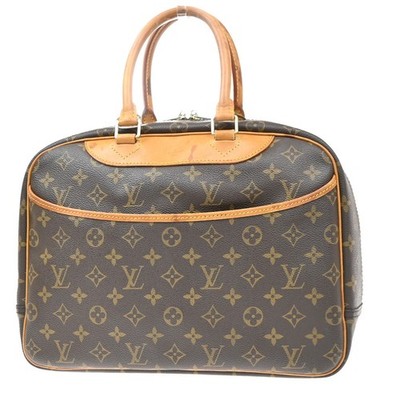 LOUIS VUITTON LV Logo Deauville Hand Bag Monogram Leather Brown M47270 80KD544