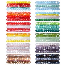 NCPLYGOU 60pcs Crystal Beaded Bracelet Bulk for One-size, 60PCS-Multicolour