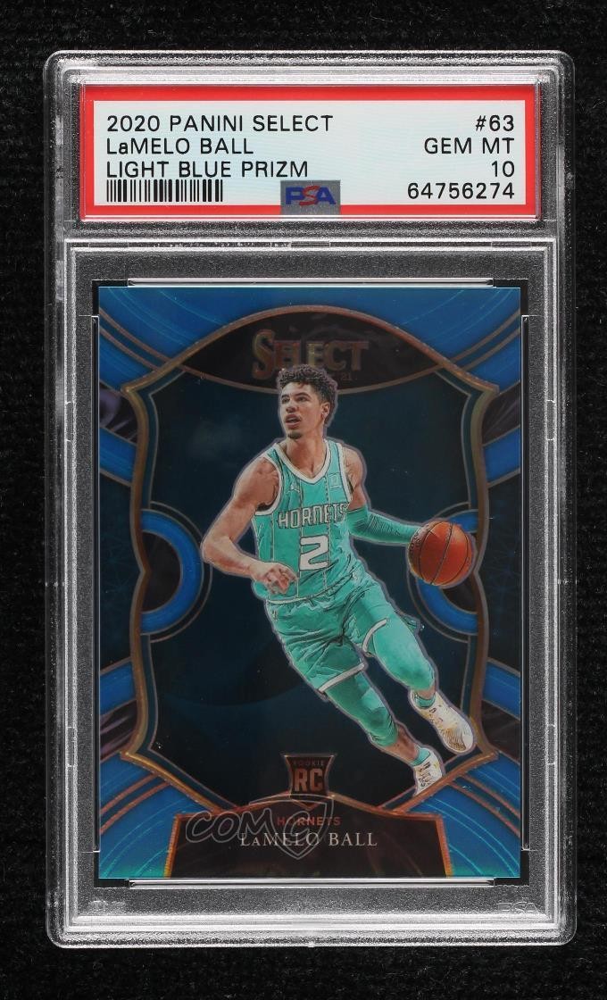 2020 Select Concourse Light Blue Prizm 15/299 LaMelo Ball #63 PSA 10 GEM MT 02uw