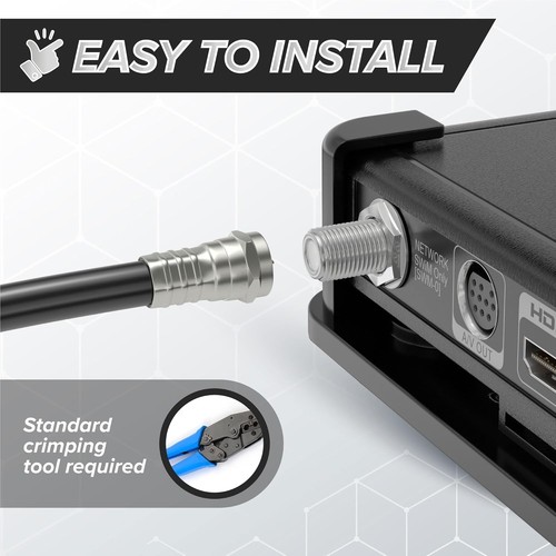 100-Pack Coaxial Connectors for RG6 Cables - Easy Installation, Universal Fit - Picture 8 of 9