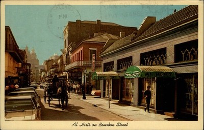Al Hirts Bourbon Street New Orleans Louisiana vintage postcard f767