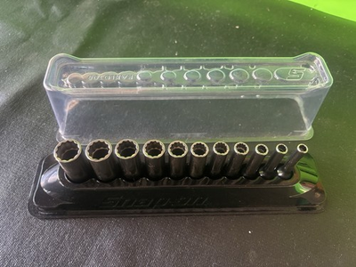 #ad Snap on Tools USA NEW 11pc 1 4quot; Drive 12 POINT Metric Deep Socket Set 111STMMDY $220.00
