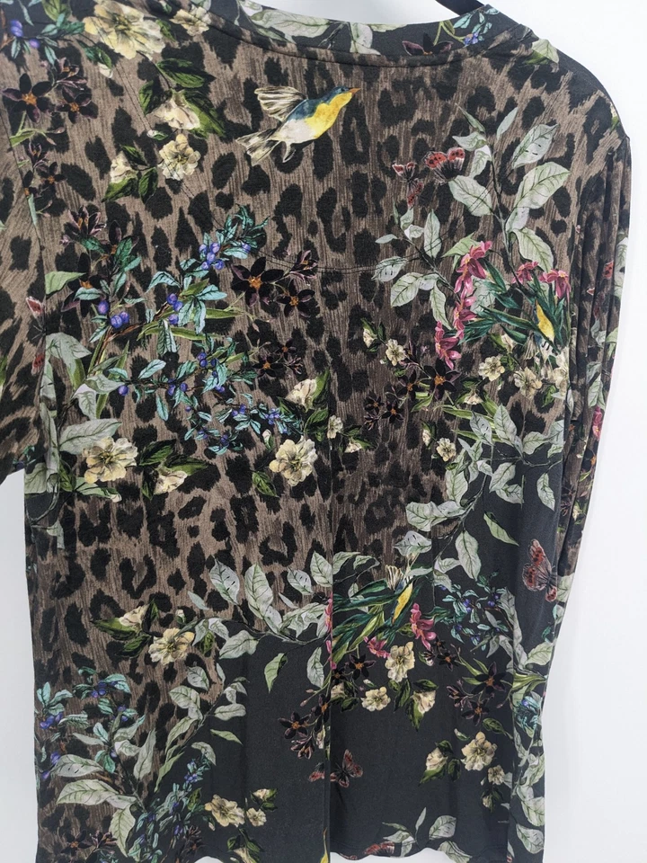 Женская рубашка Johnny Was XS с зеленым цветочным узором Ash Bird с длинным рукавом бамбуковый богемный топ - Изображение 2 из 4