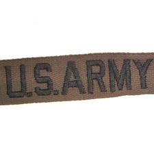 Vintage OD Green Embroidered "U.S. Army" Uniform Name Tape 7.5" x 1" Sew-On
