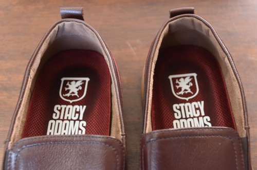NEW Stacy Adams Delmar Slip On Loafers Brown Leather Comfort Shoes Mens 12M - Picture 8 of 11