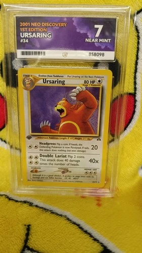 Pokemon 2001 Neo Discovery Ursaring 1st Edition 34/75 Ace Graded 7 Near Mint