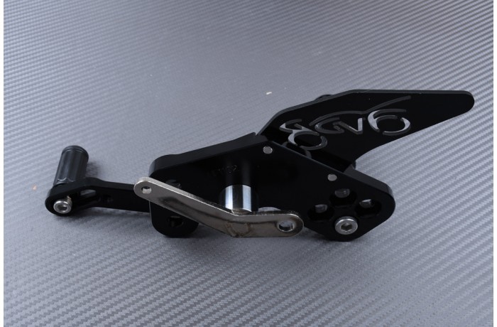Platines commandes reculées AVDB bleues en alu CNC pour KAWASAKI Z125