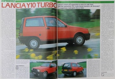 Original 1985 Motor extracted mag road test article: LANCIA Y10 TURBO damaged