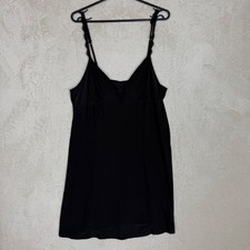 Coquette NWT Womens XL Black Lace Trim Chemise Nightgown Slip Dress Minimalist