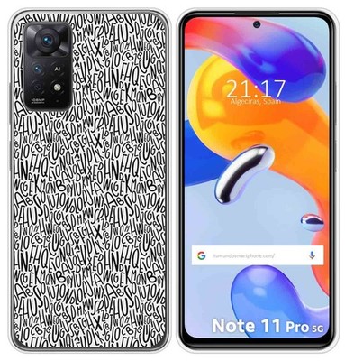 Funda TPU Für Xiaomi Redmi Note 11 Pro / 11 Pro 5G Letters Design Multicolor