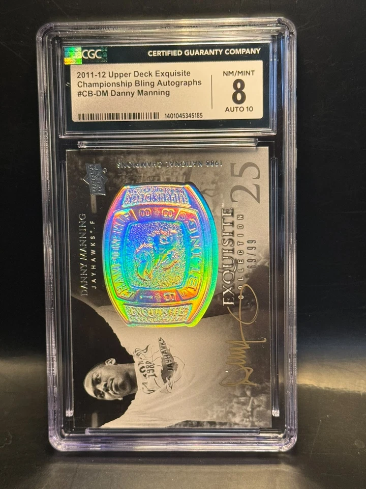 Danny Manning 2011-12 Upper Deck Exquisite Championship Bling AUTO/99 CGC 8/10 Foto 3 de 3