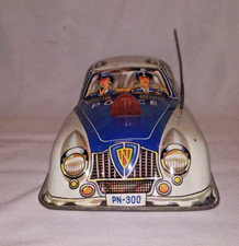 VINTAGE OLD TIN PLATE FRICTION TOY CAR PHILIPP NIEDERMEIER POLICE PN-300 GERMANY