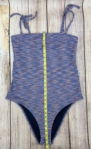 Aerie One Piece Cheeky Swimsuit Size XL Blue Space Dye Pique - Picture 4 of 7